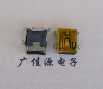 肇庆MINI USB 5P 接口 母座 全贴带麦拉 高9.6带0.9柱子