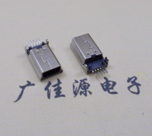 肇庆MINI USB公头 5pin端子贴板带柱 10.7mm体长