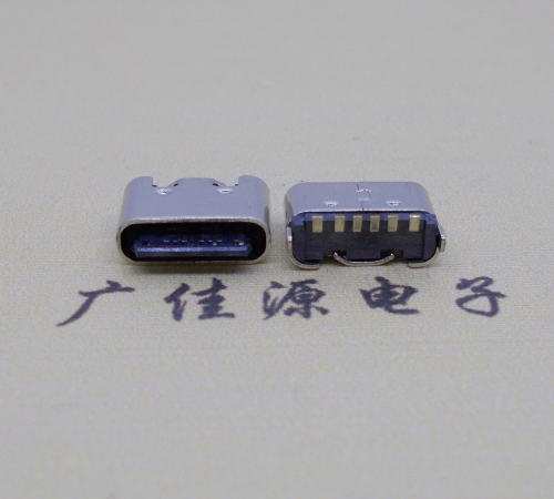 肇庆Type-C6p母座接口短体立贴5.0mm