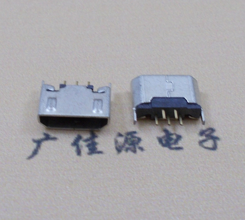 肇庆迈克USB 180度母座5p直插带地脚1.5端子直口
