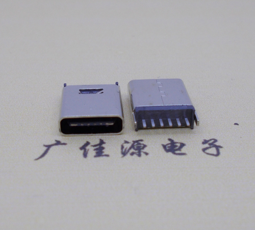肇庆直立式插板Type-C6p母座连接器高H=10.0mm